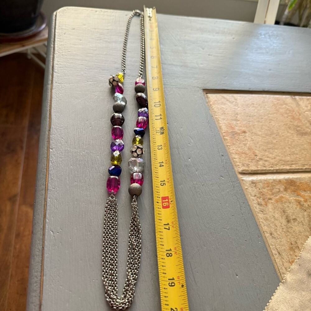 Lane Bryant Silver Tone Beaded Necklace - Picture 6 of 8